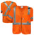 523-SX-OR Safety Hi Vis Vest X-Back Zip Mesh: ANSI 3, Uniform, Reflective, 1 Chest Pocket, 100% Polyester, Orange - L
