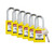 Standard Key Retaining Lockout Plastic Padlock 1.5in Steel Shackle KD Yellow 6PK