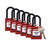 Standard Key Retaining Lockout Plastic Padlock 1.5 Plastic Shackle KA Red 6PK