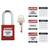 Standard Key Retaining Lockout Plastic Padlock 1.5 Steel Shackle KA Red 12PK