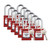 Standard Key Retaining Lockout Plastic Padlock 1.5 Steel Shackle KD Red 12PK