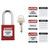 Standard Key Retaining Lockout Plastic Padlock 1.5 Steel Shackle KD Red 12PK