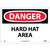 NMC™ D46AB Safety Sign, DANGER HARD HAT AREA Legend, 10 in H x 14 in W, Aluminum, Red & Black/White