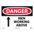 NMC™ D125AB Safety Sign, DANGER MEN WORKING ABOVE Legend, 10 in H x 14 in W, Aluminum, Red & Black/White