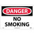 NMC™ D79AB Safety Sign, DANGER NO SMOKING Legend, 10 in H x 14 in W, Aluminum, Red & Black/White