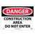 NMC™ D490AB Safety Sign, DANGER CONSTRUCTION AREA Legend, 10 in H x 14 in W, Aluminum, Red & Black/White