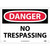 NMC™ D81AB Safety Sign, DANGER NO TRESPASSING Legend, 10 in H x 14 in W, Aluminum, Red & Black/White