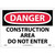 NMC™ D490RB Safety Sign, DANGER CONSTRUCTION AREA Legend, 10 in H x 14 in W, Rigid Plastic, Red & Black/White