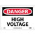 NMC™ D49R Safety Sign, DANGER HIGH VOLTAGE Legend, 7 in H x 10 in W, Rigid Plastic, Red & Black/White