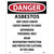 NMC™ D1095 Safety Sign, DANGER ASBESTOS MAY CAUSE CANCER Legend, 13 in H x 19 in W, Paper, Red & Black/White