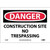 NMC™ D248P Safety Sign, DANGER CONSTRUCTION SITE Legend, 7 in H x 10 in W, Pressure Sensitive Vinyl, Red & Black/White