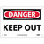 NMC™ D59A Safety Sign, DANGER KEEP OUT Legend, 7 in H x 10 in W, Aluminum, Red & Black/White