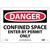 NMC™ D162A Safety Sign, DANGER CONFINED SPACE Legend, 7 in H x 10 in W, Aluminum, Red & Black/White