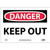 NMC™ D59P Safety Sign, DANGER KEEP OUT Legend, 7 in H x 10 in W, Pressure Sensitive Vinyl, Red & Black/White