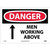NMC™ D125PB Safety Sign, DANGER MEN WORKING ABOVE Legend, 10 in H x 14 in W, Pressure Sensitive Vinyl, Red & Black/White