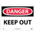 NMC™ D59PB Safety Sign, DANGER KEEP OUT Legend, 10 in H x 14 in W, Pressure Sensitive Vinyl, Red & Black/White