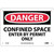 NMC™ D162R Safety Sign, DANGER CONFINED SPACE Legend, 7 in H x 10 in W, Rigid Plastic, Red & Black/White