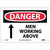 NMC™ D125R Safety Sign, DANGER MEN WORKING ABOVE Legend, 7 in H x 10 in W, Rigid Plastic, Red & Black/White