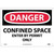 NMC™ D162RB Safety Sign, DANGER CONFINED SPACE Legend, 10 in H x 14 in W, Rigid Plastic, Red & Black/White