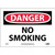 NMC™ D79P Safety Sign, DANGER NO SMOKING Legend, 7 in H x 10 in W, Pressure Sensitive Vinyl, Red & Black/White