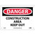 NMC™ D404R Safety Sign, DANGER CONSTRUCTION AREA Legend, 7 in H x 10 in W, Rigid Plastic, Red & Black/White