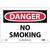 NMC™ D79R Safety Sign, DANGER NO SMOKING Legend, 7 in H x 10 in W, Rigid Plastic, Red & Black/White