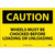 NMC™ C70PB Safety Sign, CAUTION WHEELS MUST BE CHOCKED Legend, 10 in H x 14 in W, Pressure Sensitive Vinyl, Black/Yellow