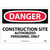 NMC™ D247PB Safety Sign, DANGER CONSTRUCTION SITE Legend, 10 in H x 14 in W, Pressure Sensitive Vinyl, Red & Black/White