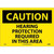 NMC™ C88PB Safety Sign, CAUTION HEARING PROTECTION REQUIRED Legend, 10 in H x 14 in W, Pressure Sensitive Vinyl, Black/Yellow