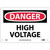 NMC™ D49A Safety Sign, DANGER HIGH VOLTAGE Legend, 7 in H x 10 in W, Aluminum, Red & Black/White