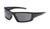 PIP 250-47-0021 Sunburst Full Frame Safety Glasses with Black Frame, Gray Lens and Anti-Scratch / Anti-Fog Coating