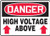 OSHA Danger Safety Sign: High Voltage Above, Aluminum, 7"x10"