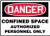 OSHA Danger Safety Sign: Confined Space - Authorized Personnel Only, Dura-Plastic, 7"x10"