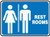 Safety Sign: (Graphic) Restrooms, Aluminum, 7"x10"