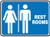 Safety Sign: (Graphic) Restrooms, Dura-Plastic, 7"x10"