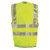 OCCLUX® LUX-SSFS ANSI Class 2 High-Visibility Premium Dual Stripe Surveyor Safety Vest, L, 100% Polyester Mesh, Yellow
