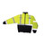 RADWEAR™ SJ11QB-3ZGS Bomber High-Visibility Weather-Proof Safety Jacket with Attached Hood, M, Black/Green, Polyester