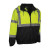 Hi-Vis Lime Safety Jacket, Bomber, Detachable Hood, ANSI 3-4X