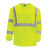 Hi-Vis Lime Safety Shirt, Long Sleeve, Pocket, ANSI 3-Lime-4X