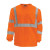 Hi-Vis Orange Safety Shirt, Long Sleeve, Pocket, ANSI 3-4X