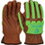 Boss® Xtreme KS993KOAB High Performance Driver's Gloves, L, Top Grain Goatskin Leather, Glazed Ginger/High-Visibility Green