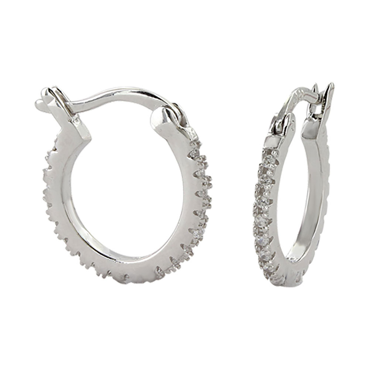 Chaps Womens Silver Tone Classic Tubular Hoop Click India | Ubuy