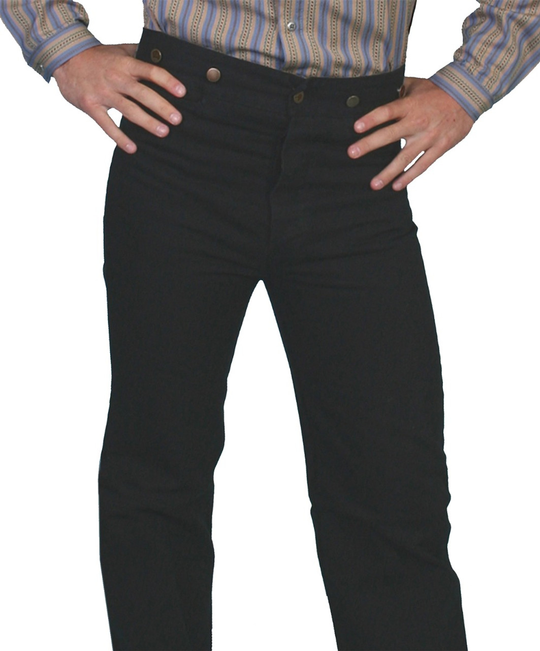 Scully Men's Frontier Canvas Western Pant - Black - Stages West