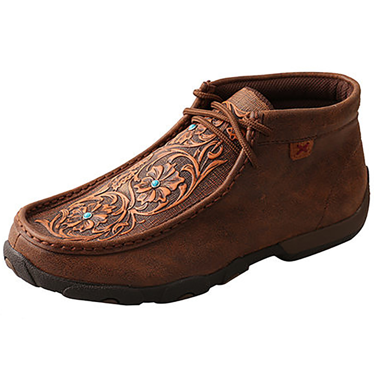 twisted x women's tooled chukka driving mocs