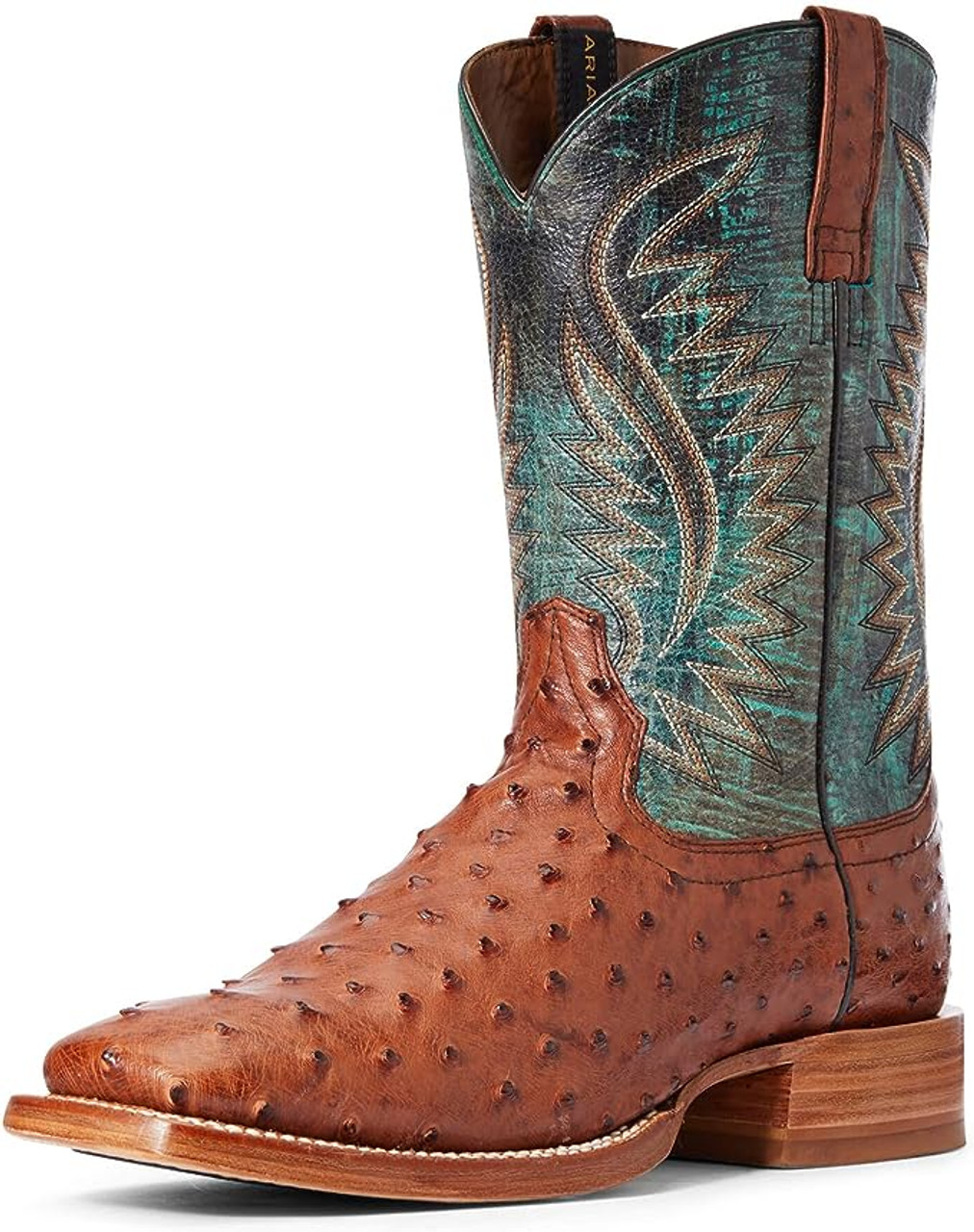 Ariat Men's Gallup Full Quill Ostrich Square Toe Western Boot - Roaring ...
