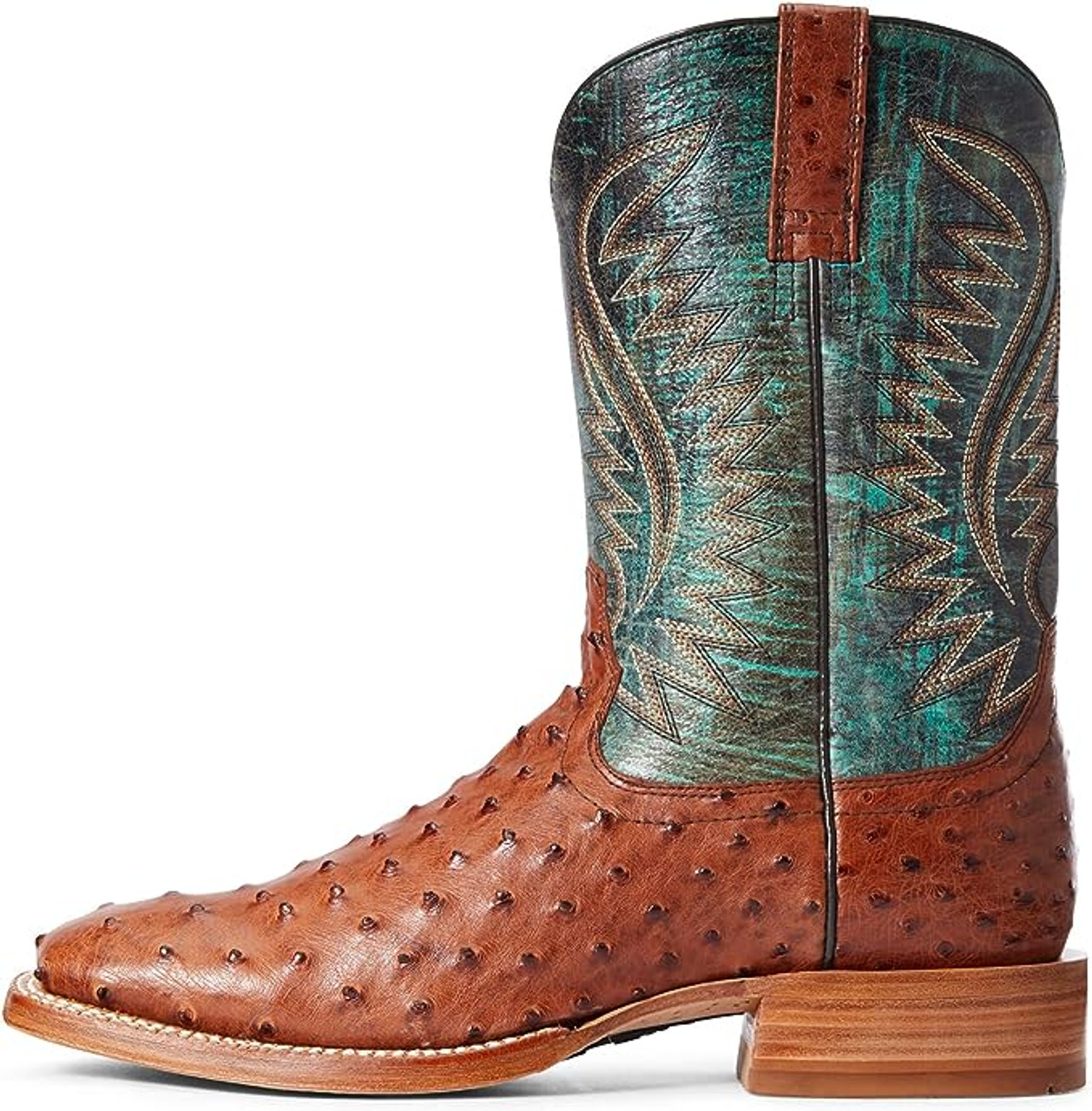 Ariat Men's Gallup Full Quill Ostrich Square Toe Western Boot - Roaring ...
