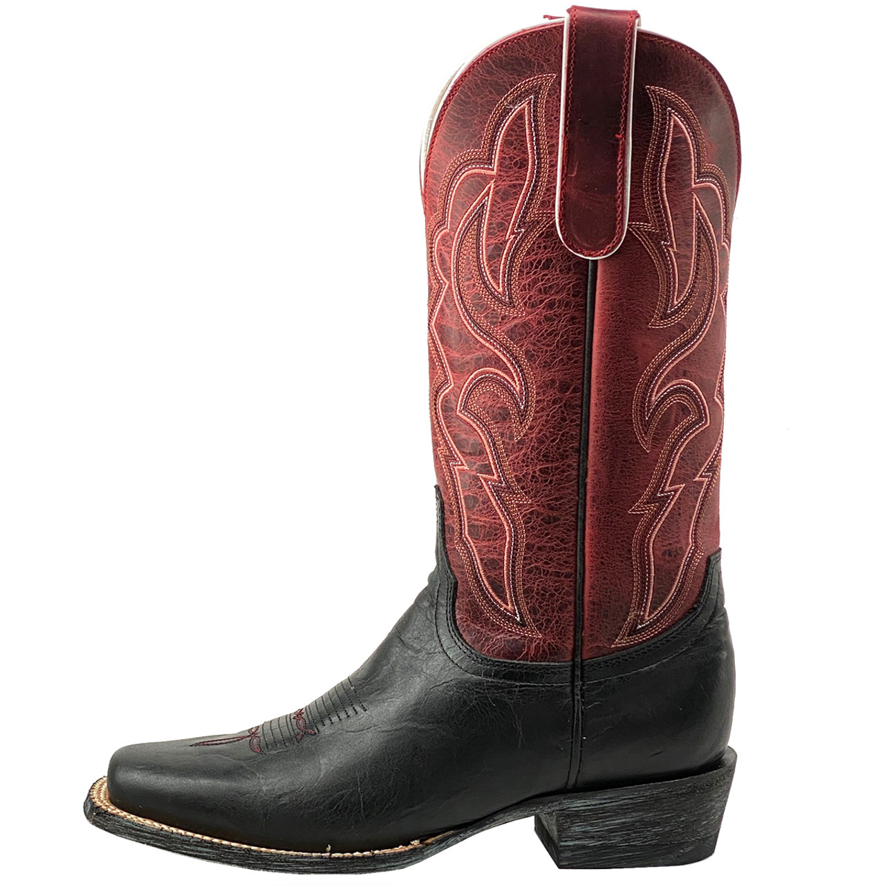 red and black cowboy boots