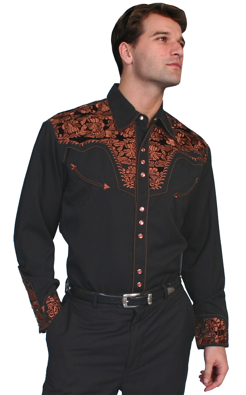 Scully Men's Gunfighter Shirt - Black 