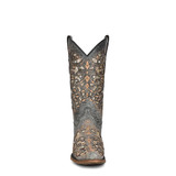 Youth Black/Gold Inlay and Studs Western Boot - T0137