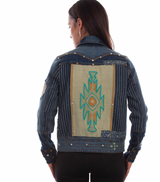 Denim Jacket Back Stripes Large Patch - HC835DENIM